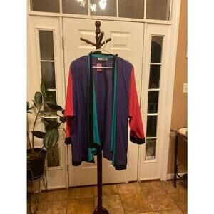 Women's Vintage C.M. Shapes Purple, Turquoise and Red Blazer Size 1X
